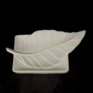 Vintage Rosenthal Studio Linie White Leaf Porcelain Soap Dish Germany EUC